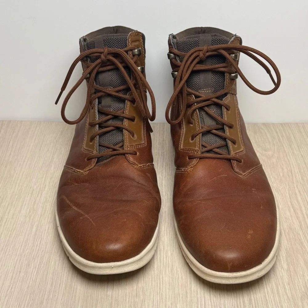 Chukka Boots Timberland Mens 10.5 Brown Leather SensorFlex A10EE A3825 Casual
